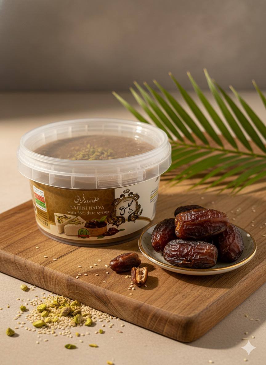 خرید حلواارده خرمایی ۵۰۰ گرم | مقوی، خوشمزه و انرژی‌زا، تهیه شده با شیره خرما